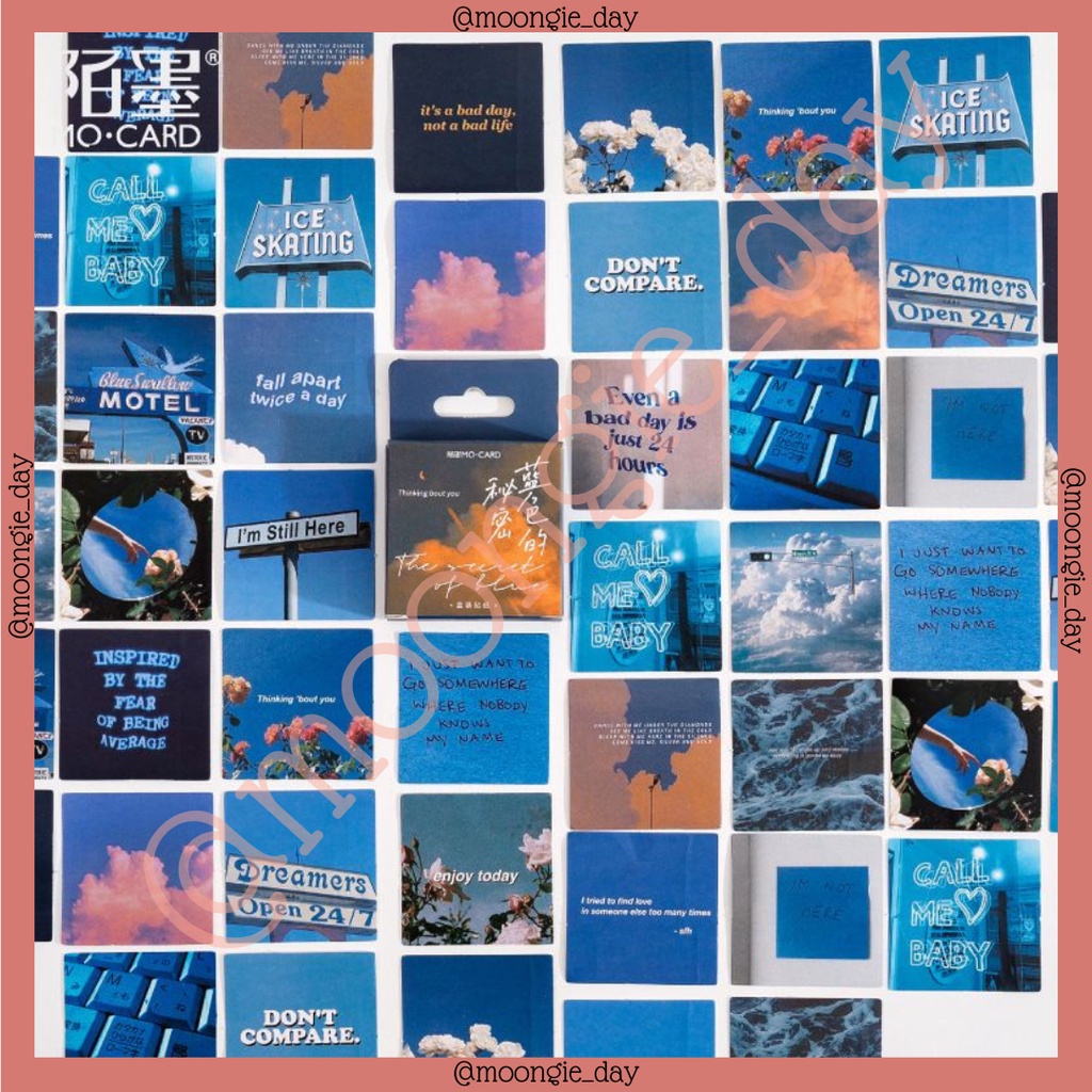Jual 45 PCS/BOX STIKER KERTAS KOTAK TEMA THE SECRET OF BLUE THINKING ...