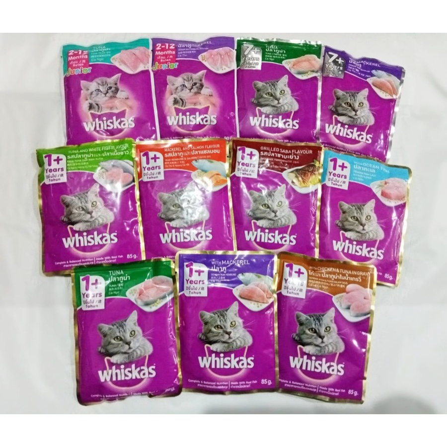 Jual WHISKAS POUCH KITTEN/ADULT ALL VARIAN 80GR Shopee Indonesia