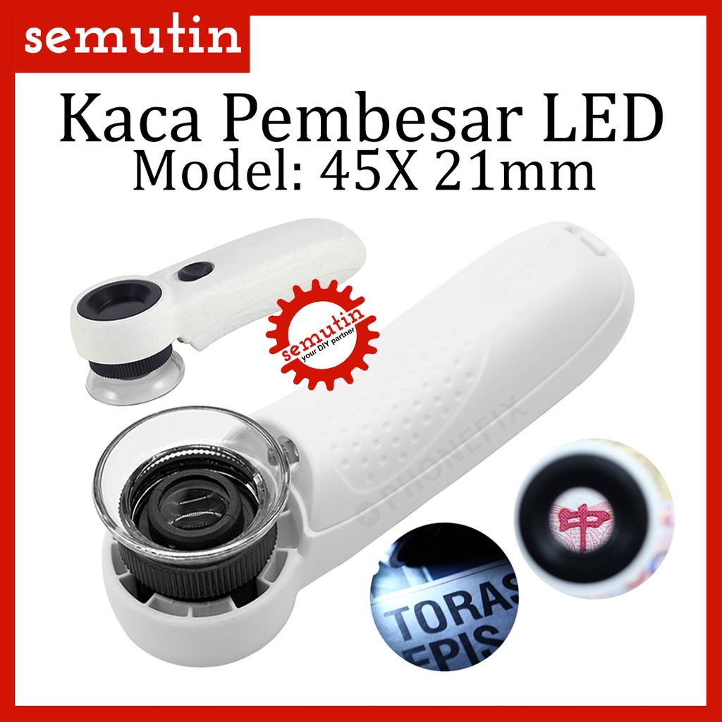 Jual Kaca Pembesar Led 45x 21mm Ae88 Lampu Lup Lensa Magnifier