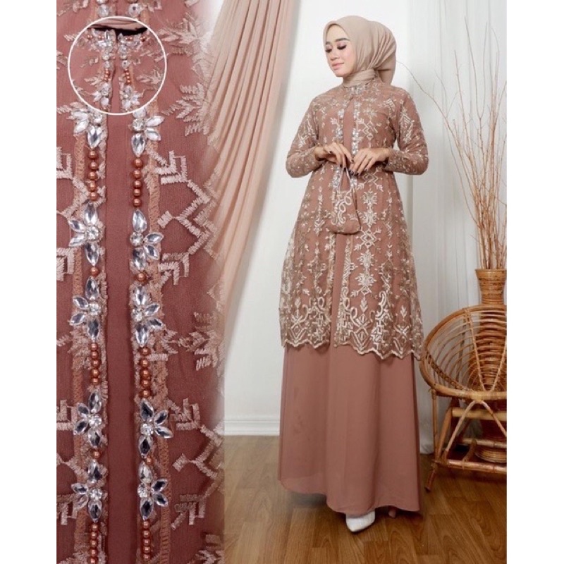 Model Gamis Baju Hijab Brokat Modern Jual Gamis Brukat Brokat