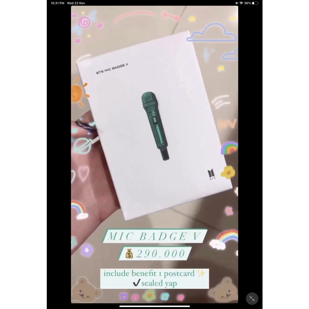 Jual MIC BADGE BY V AKA TAEHYUNG BTS [READY STOCK] | Shopee Indonesia