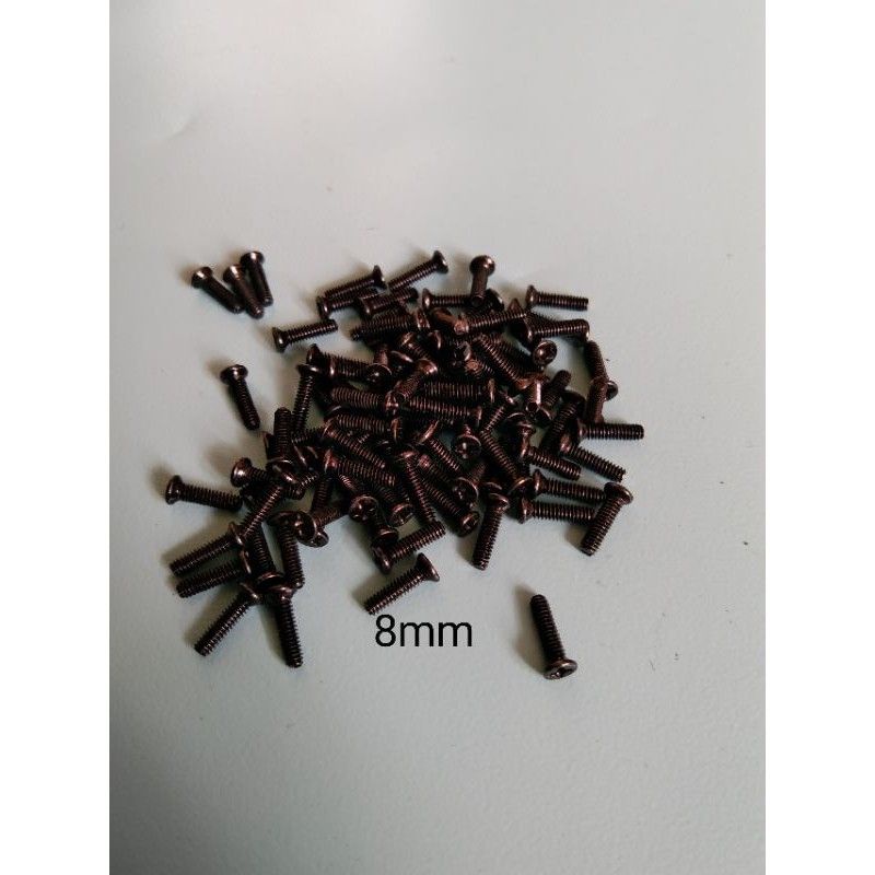 Jual Baut 2mm kepala rata baut gepeng screw 8mm | Shopee Indonesia