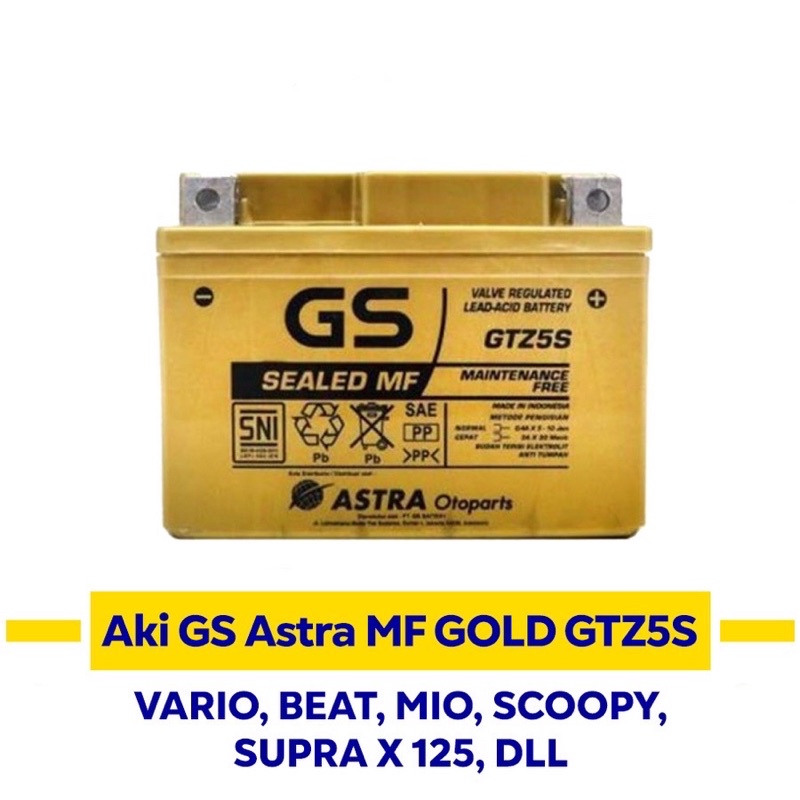 Jual Aki Motor Gs Astra Mf Maintenance Free Kering Gold Gtz 5s Gtz5s