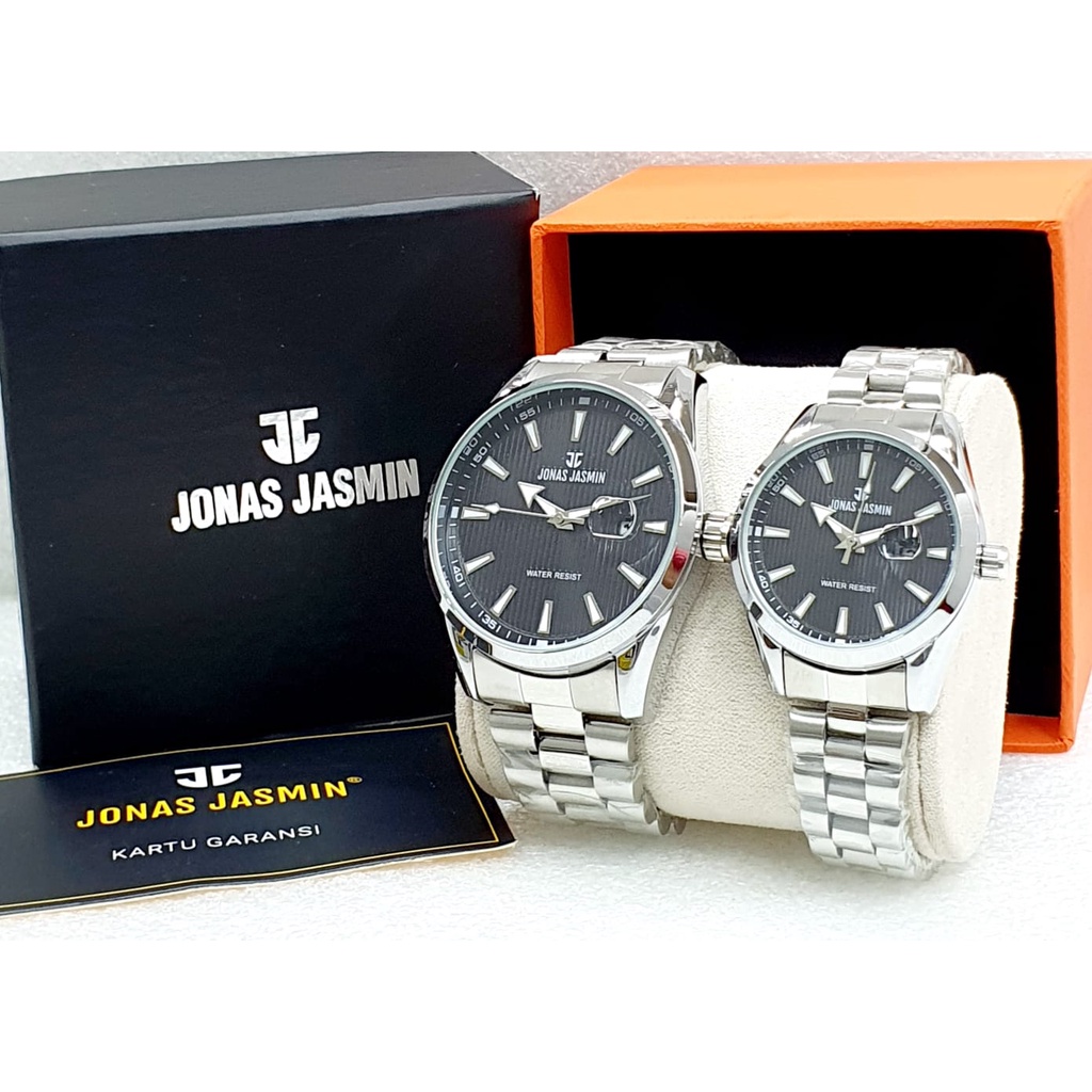 Jual Jam Tangan Couple Jonas Jasmin 3114 Analog Pria Wanita Rantai