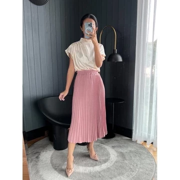 Rok Plisket Midi Rok Plisket Tanggung Rok 7 8 Plisket Premium Pleated Skirt