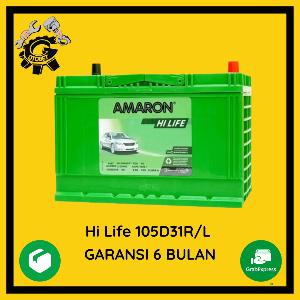 Jual Aki Mobil Mitsubishi L300 Amaron HiLife 105D31R 12V 80Ah | Shopee