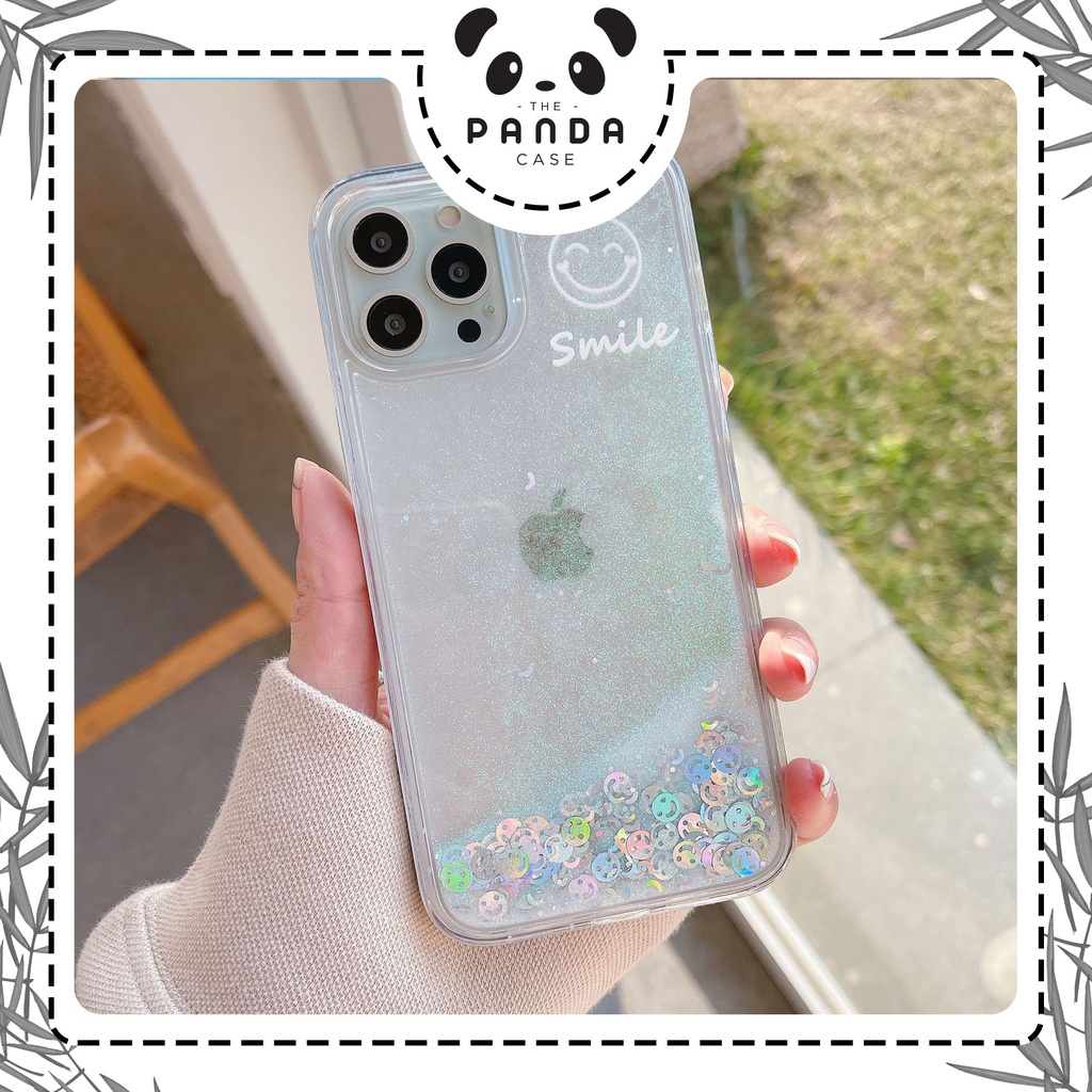 Jual [TPC] Soft Case Iphone Transparant Glitter Sand Smile Cute Korean ...