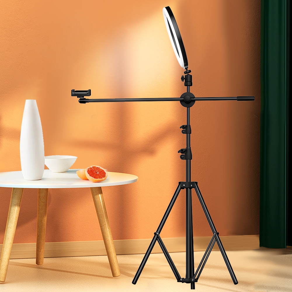 Overhead Phone Floor Standing Ring Light With Phone Holder Ring