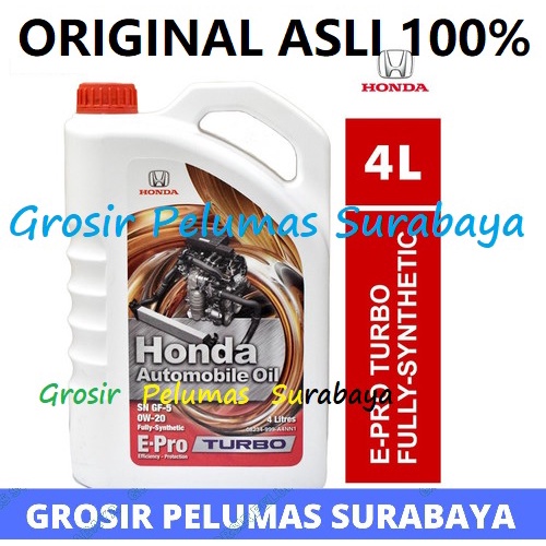 ORIGINAL oli mobil HONDA epro e-pro Turbo Red 0W-20 0W20 galon 4 Liter E Pro Merah Red oil Mesin HRV CRV Turbo