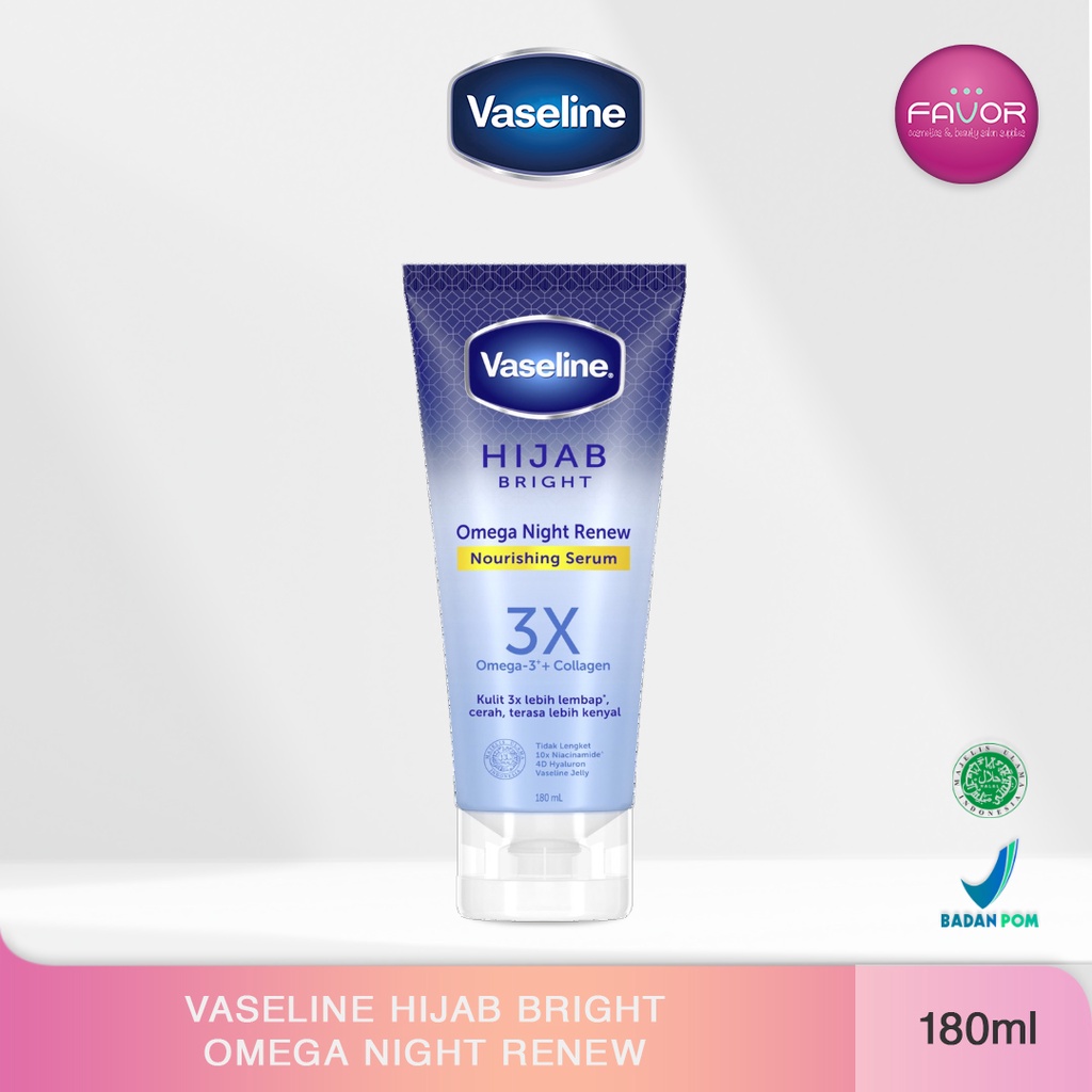 Jual Vaseline Hijab Bright Omega Night Renew Nourishing Body Serum ...