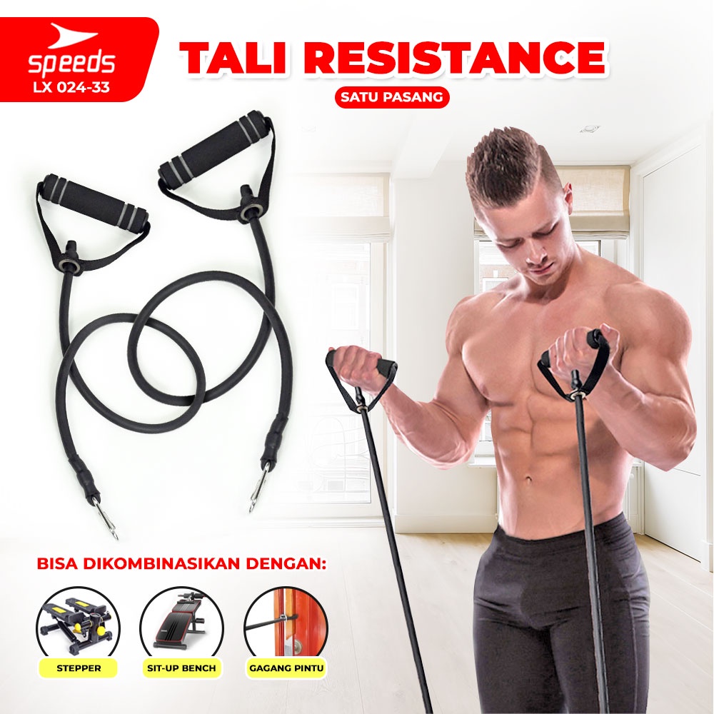 Jual Speeds Resistance Bands Tali Stretching Rope Handle Pegangan Tali Elastis Olahraga Fitness