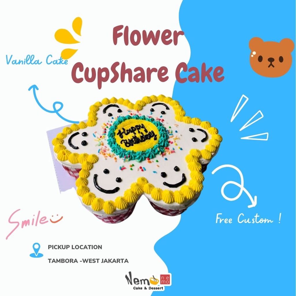 Jual FLOWER CUP SHARE CAKE / CUP CAKE SHARING /BENTO CAKE KOREAN CAKE