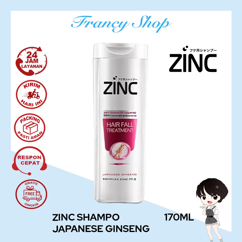 Jual Shampoo Anti Ketombe Zinc Hair Fall Treatment Japanese Ginseng 170