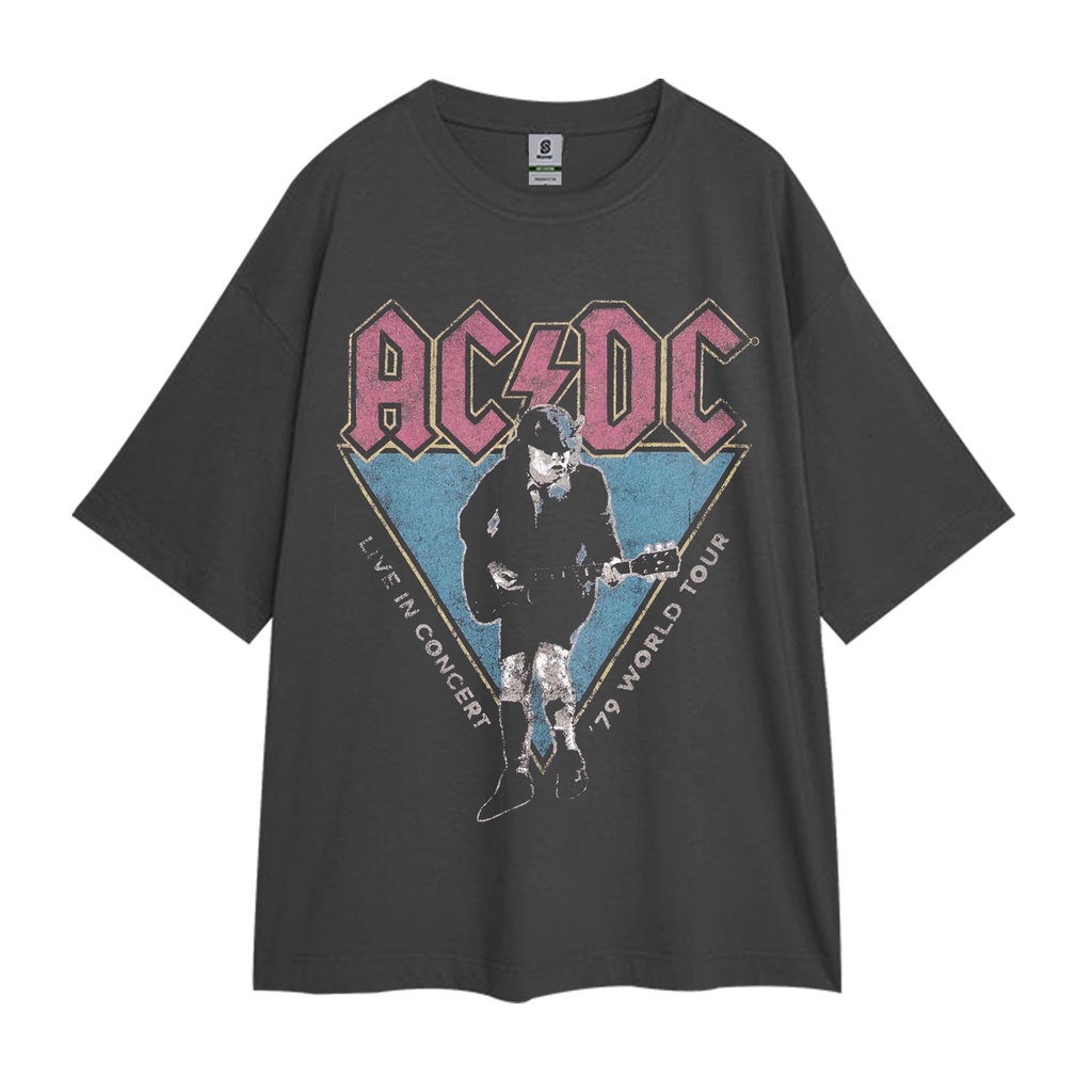 Jual Acdc Band Vintage T-shirt Oversized Kaos Band AC/DC Live In ...