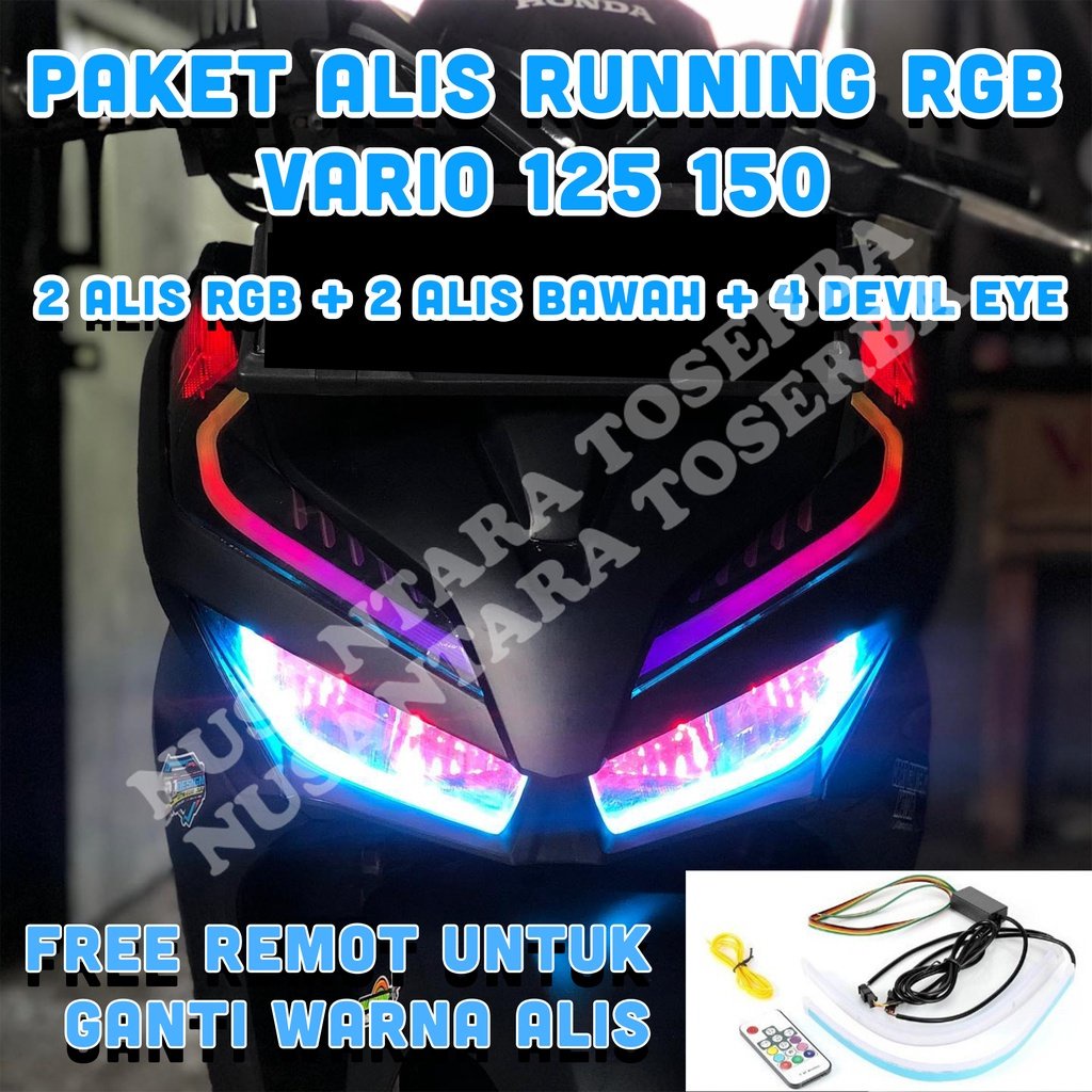 Jual Paket Ganteng Lampu Alis Rgb Running Vario Lampu Alis