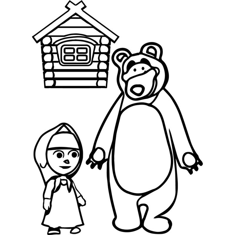 Jual Gambar Sketsa Mewarnai / Masha and The Bear / Part 1 / Gambar