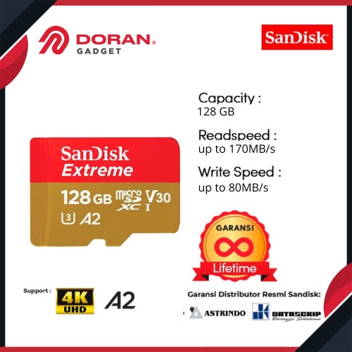 Jual Sandisk Extreme Micro SD UHSI 128GB 190Mbps ORIGINAL Shopee Indonesia