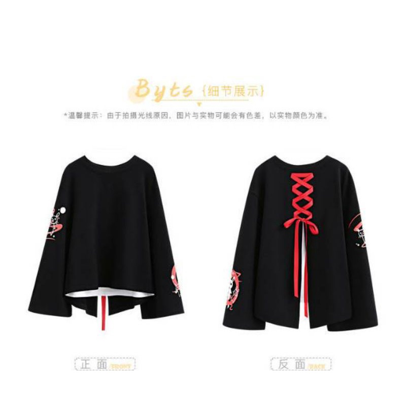 Jual Usagi back ribbon long shirt/atasan kawai neko jepang | Shopee ...