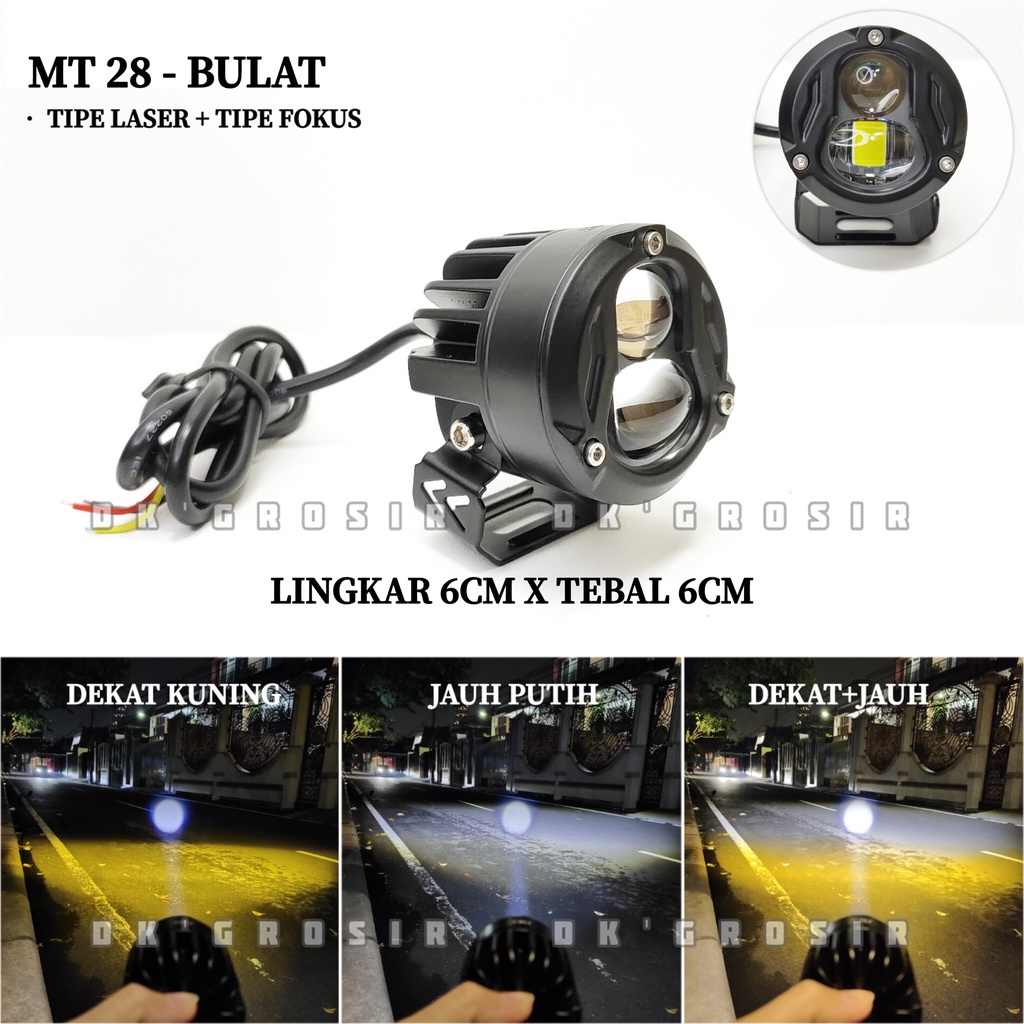 Jual Lampu Tembak Sorot Led Mt28 Bulat Sorot Laser Cut Off Plus Fokus