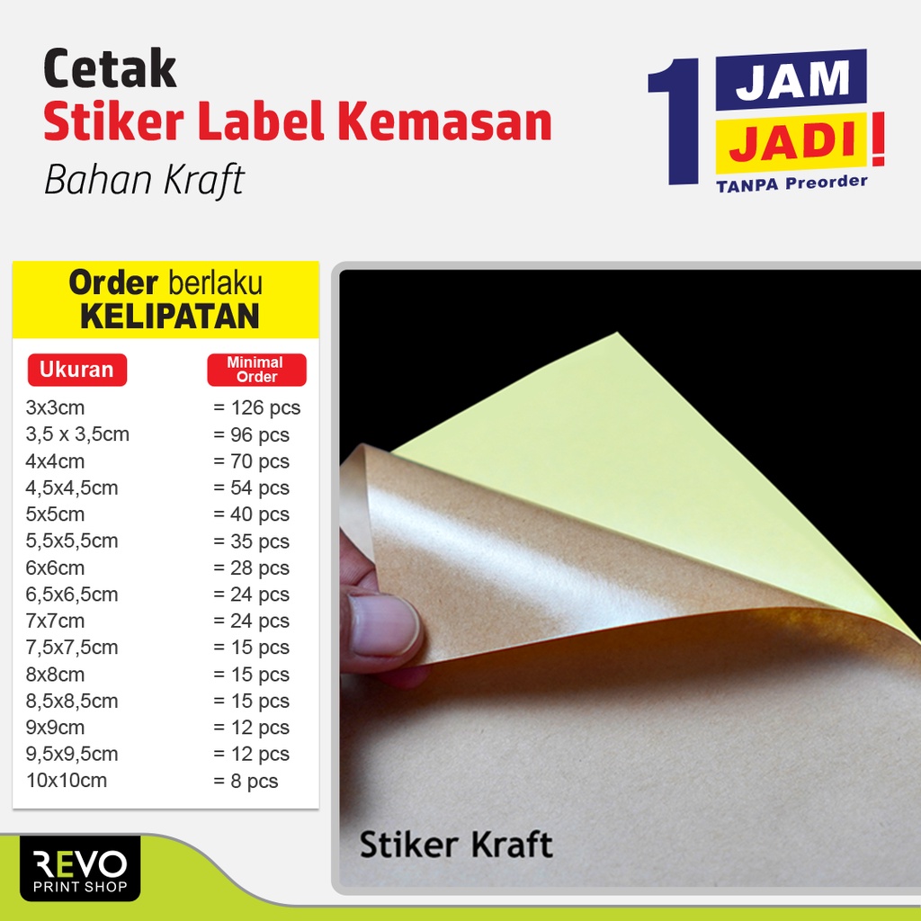 Jual Stiker Kraft Custom Cetak Stiker Thank You Stiker Label Tinta