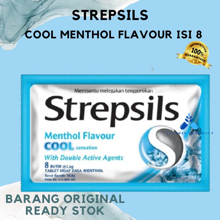 Jual Strepsils Cool Menthol Flavour Isi 8 Butir Permen Hisap Rasa ...