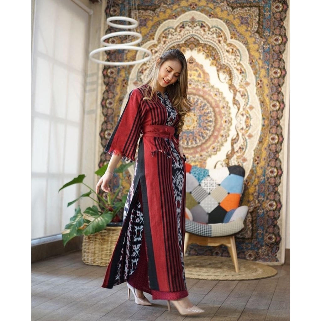 dress tenun modern Rekomendasi Model Baju Tenun Wanita Modern