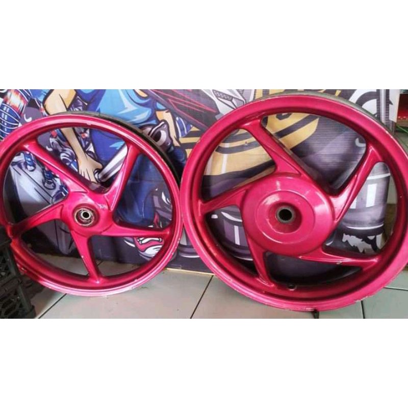 Jual Velg honda beat fi/karbu second original (merah candy) | Shopee
