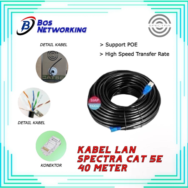 Jual Kabel LAN Spectra FTP CAT 5e Outdoor 40m Siap Pakai Sudah ...