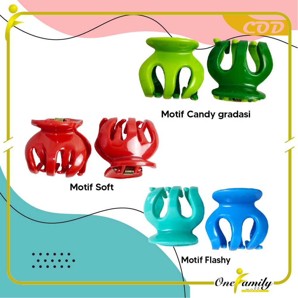 Jual ONE-C746 Jepit Rambut Jedai Aneka Warna Cakar 3 Ukuran 5cm ...