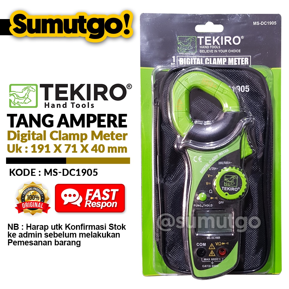 Jual Tang Ampere Digital Clamp Meter TEKIRO / Alat Cek Arus MSDC1905