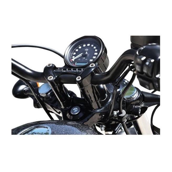 Rialzo Manubrio Nero 125 Mm Per Harley, Sportster, Softail, Dyna, Honda, Kawasaki, Suzuki, Yamaha – In Alluminio Cromato