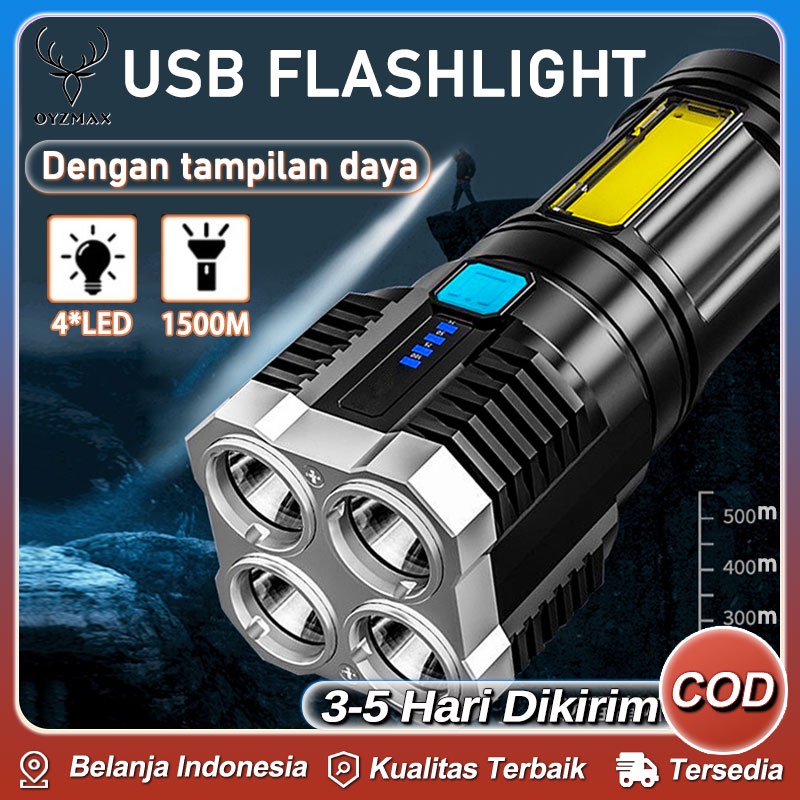 Jual Senter Usb Isi Ulang 4 Mode Senter Luar Ruangan Portabel Yang ...