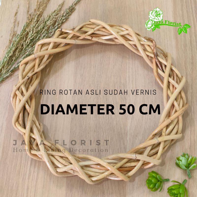 Jual Ring Rotan Asli Diameter 50 CM Wreath Flower Ring Rotan Dekorasi ...