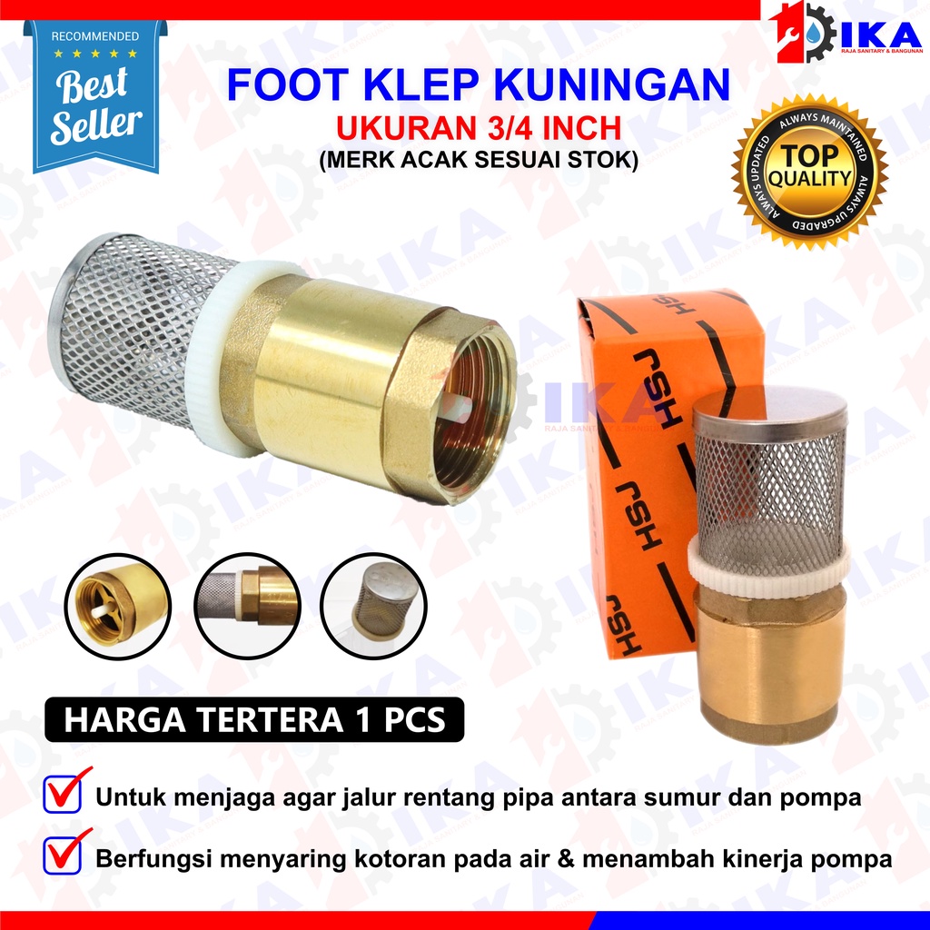 Jual Foot Klep Kuningan 1 2 3 4 1 Inch Foot Valve Tusen Klep