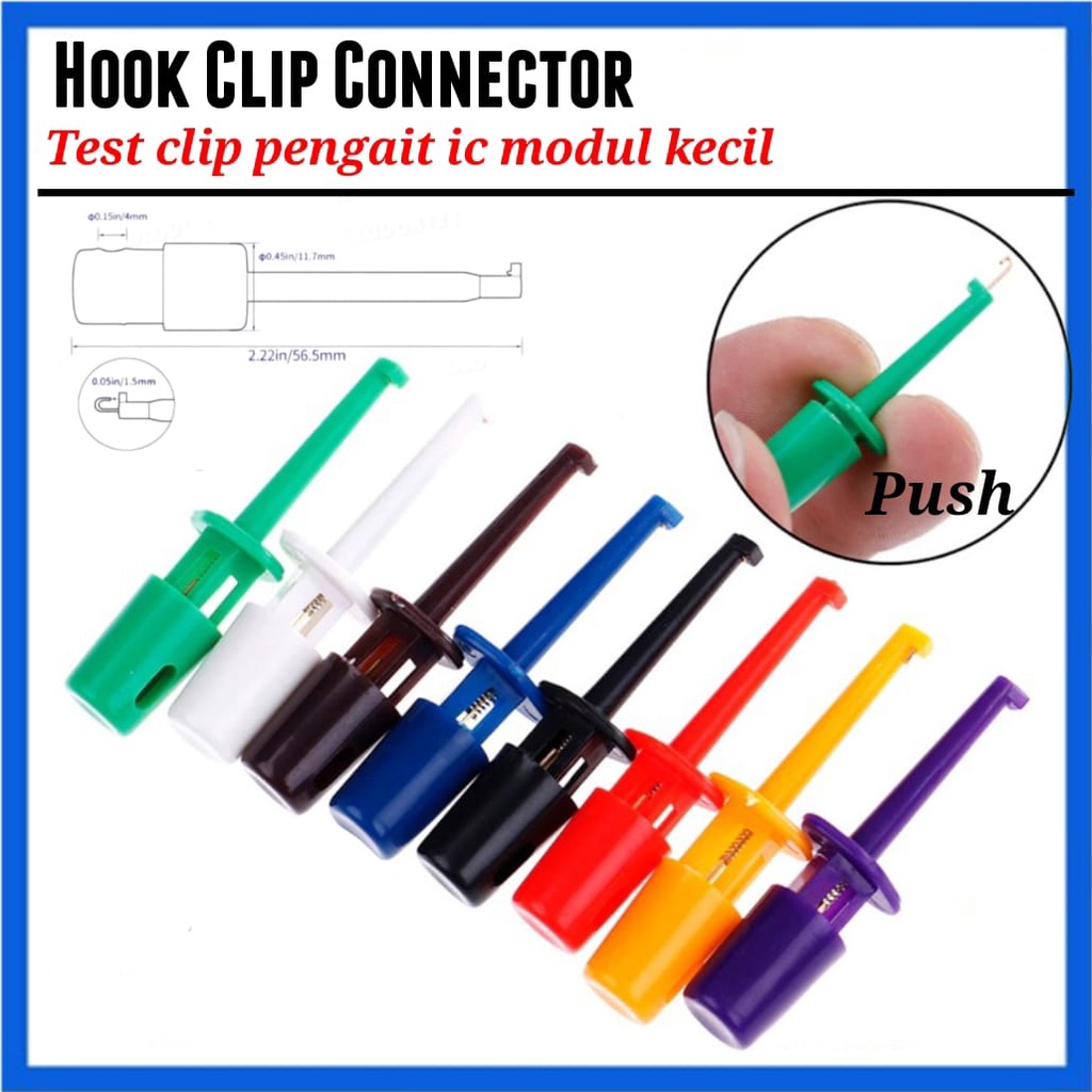 Jual Test Clip Hook Clip Connector Test Probe Clip PCB 2 Ampere- 10PC ...