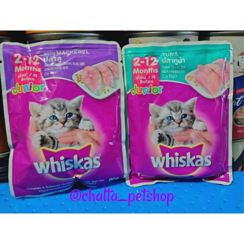 Jual Whiskas Junior Kitten Pouch 80gr / makanan basah kitten kucing junior / whiskas sachet