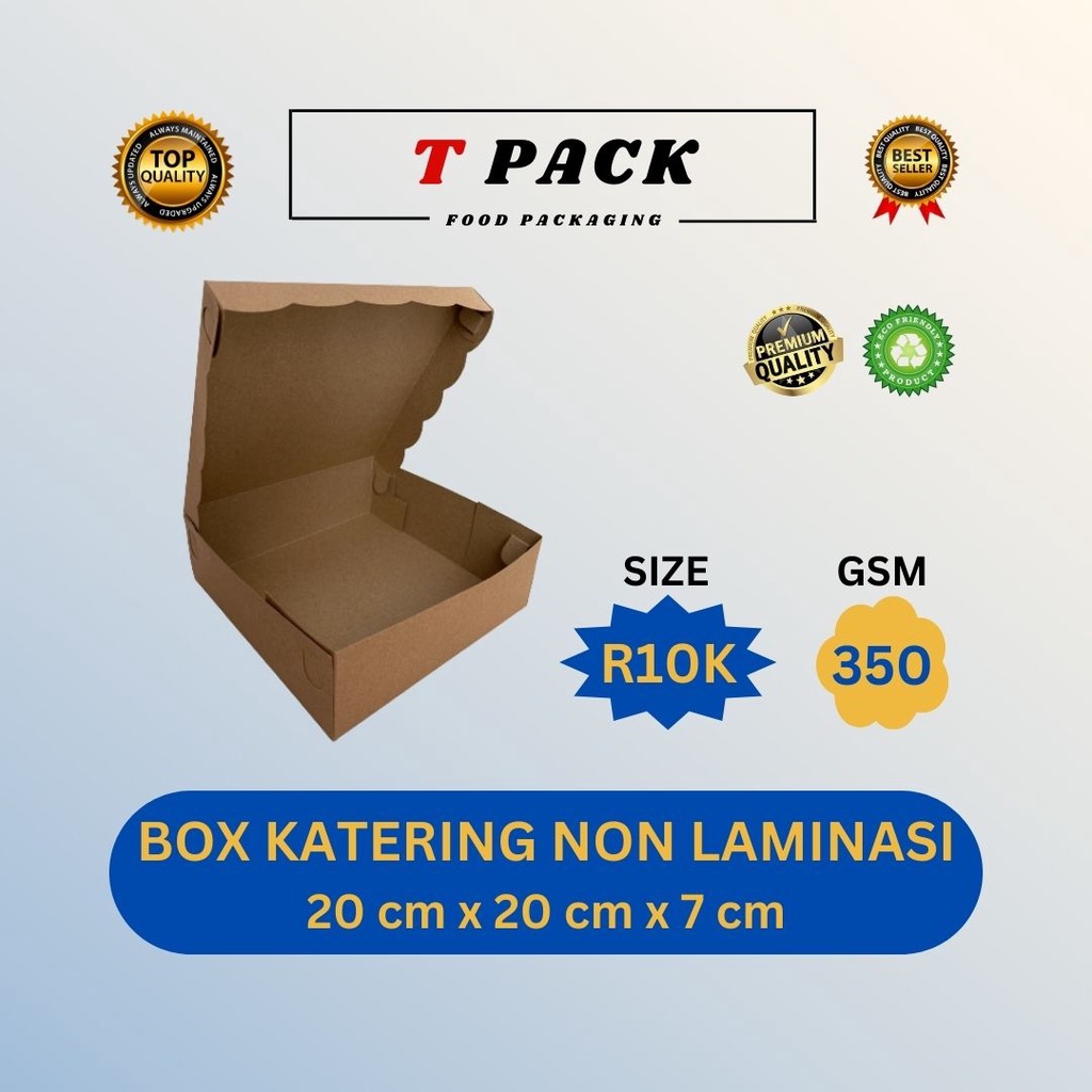 Jual BOX KATERING KRAFT R10K / DUS NASI 20x20 / KOTAK MAKANAN CAKE