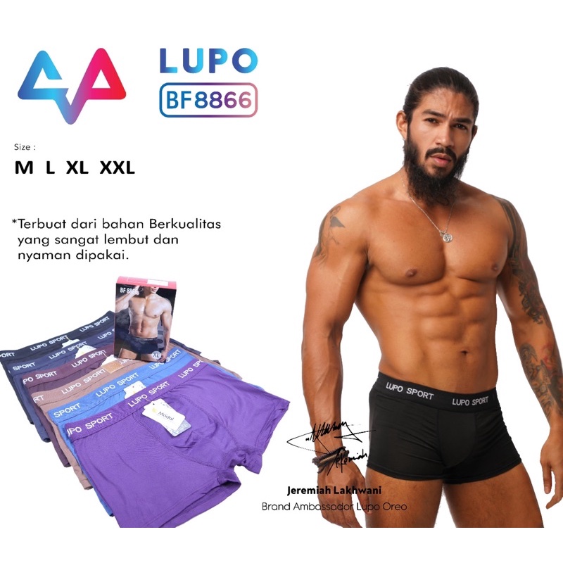 Jual (3pcs) celana dalam boxer pria LUPO BF 8866 sport MODAL original ...