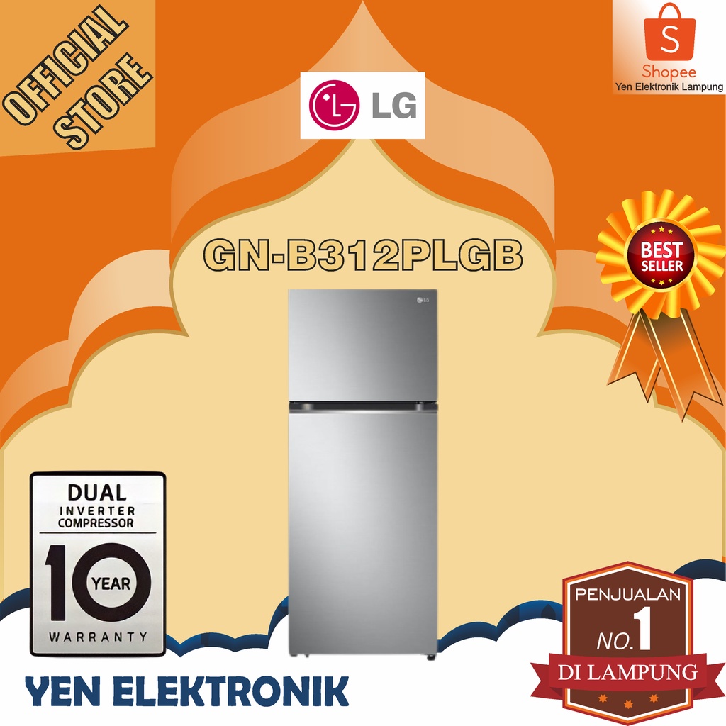 Jual Kulkas LG GN B312PQMB Kulkas 2 Pintu 315L LINEAR Cooling & Smart