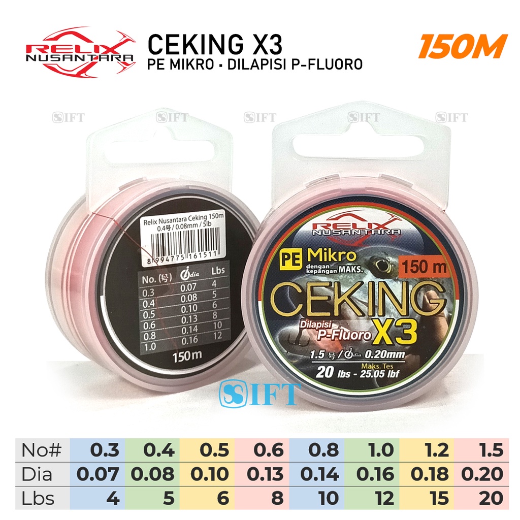 Jual Senar PE Relix Nusantara CEKING HS X3 | 150 meter | Braid | Shopee ...