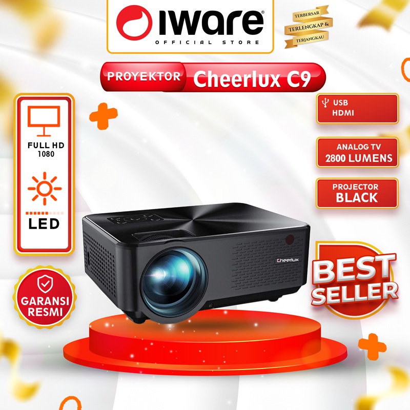 cheerlux c9 hd projector 2800 lumens with built in tv