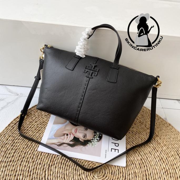 Jual Tory Burch Mcgraw Top Zip Satchel Original Guarantee 100 Shopee Indonesia
