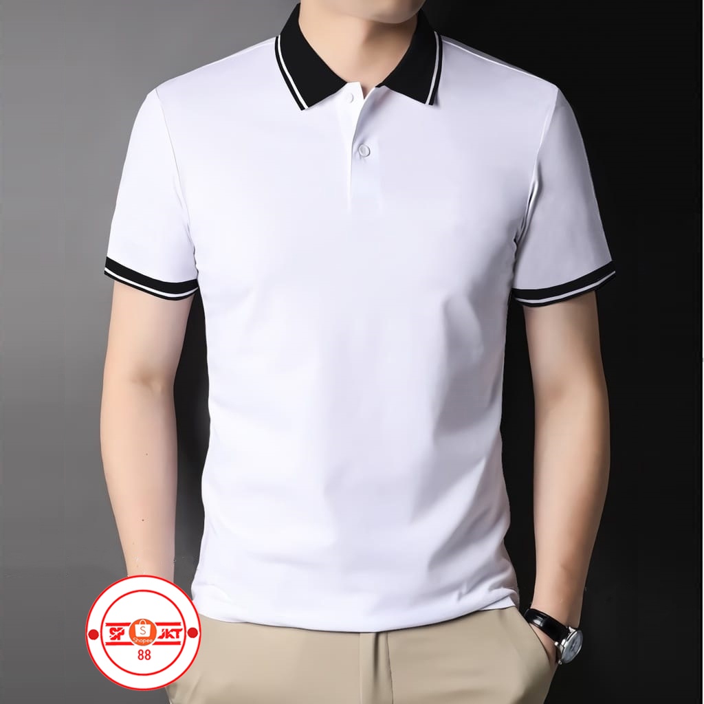 Kaos Kerah Polo Polos Kombinasi Kaos Pria Polos Polo Shirt Kerah Kombinasi