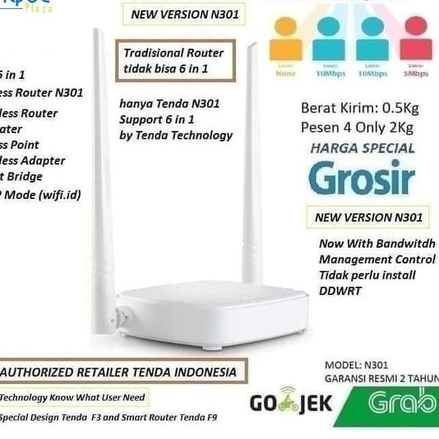 Jual Tenda N301 Wireless N Router N300 Easy Setup ORIGINAL | Shopee ...