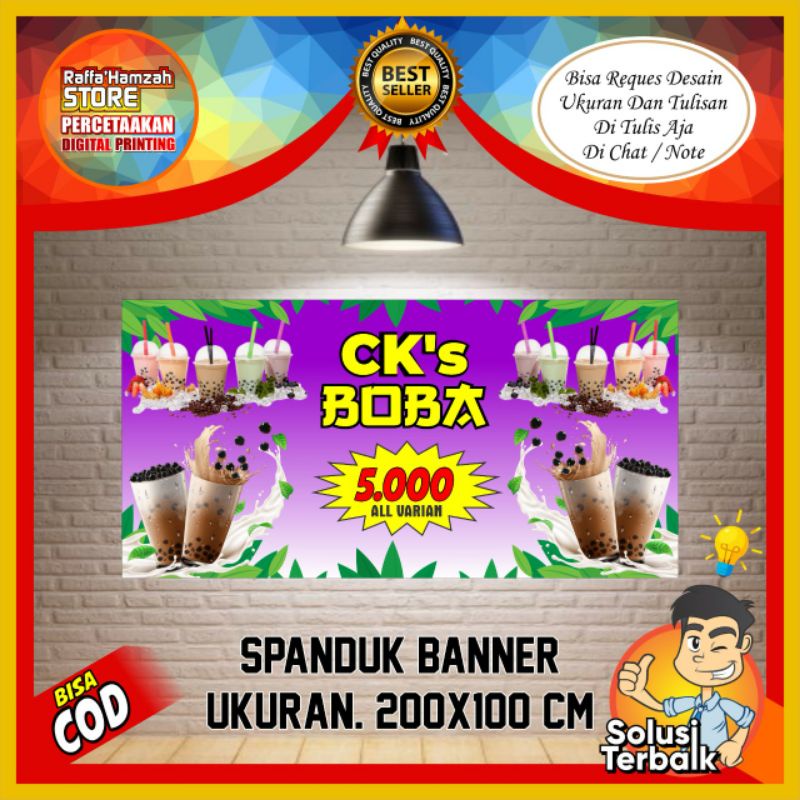 Jual Cetak Spanduk Banner Murah Flexi Spanduk Minuman Boba Banner