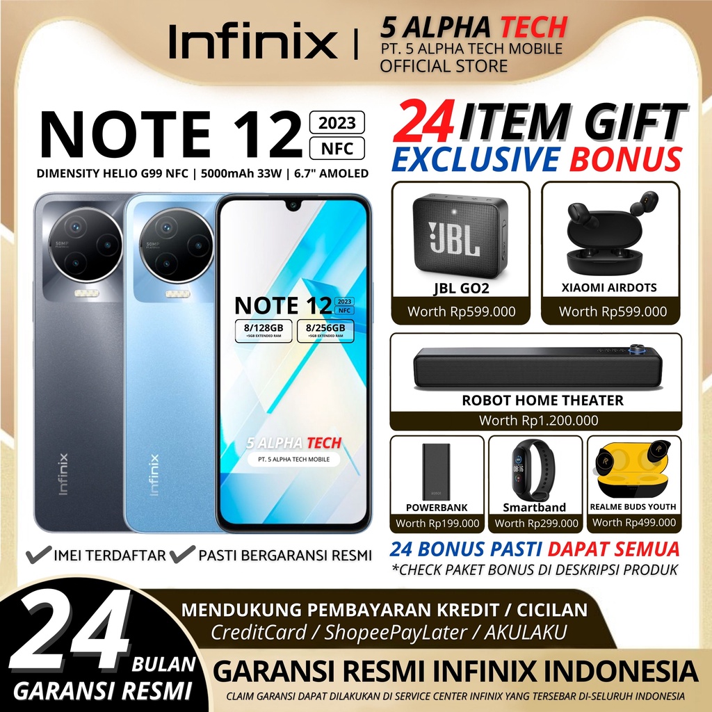 Jual INFINIX NOTE 12 2023 13/128GB 13/256GB ( 8GB + 5GB EXTENDED RAM ...