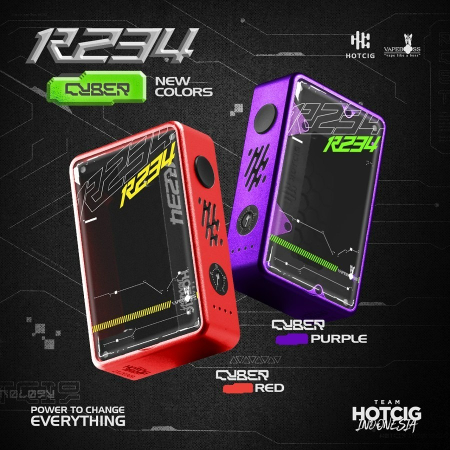 Jual HOTCIG R234 CYBER RED & PURPLE BOX MOD HOTCIG BY HOTCIG X VAPEBOSS ...