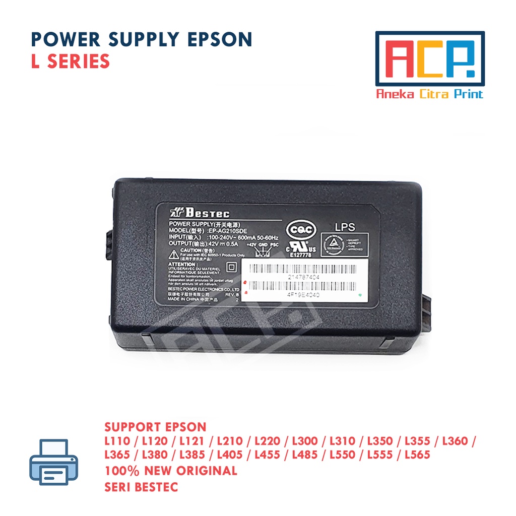 Jual Power Supply Adaptor Epson L110 L120 L121 L210 L220 L300 L310 L350 L360 L405 L455 L485 L550