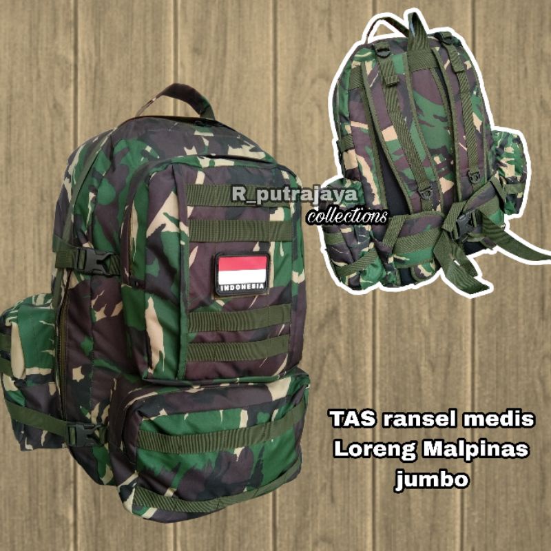 Jual TAS RANSEL MEDIS ARMY// BACKPACK MEDIS ARMY UKURAN JUMBO Loreng ...