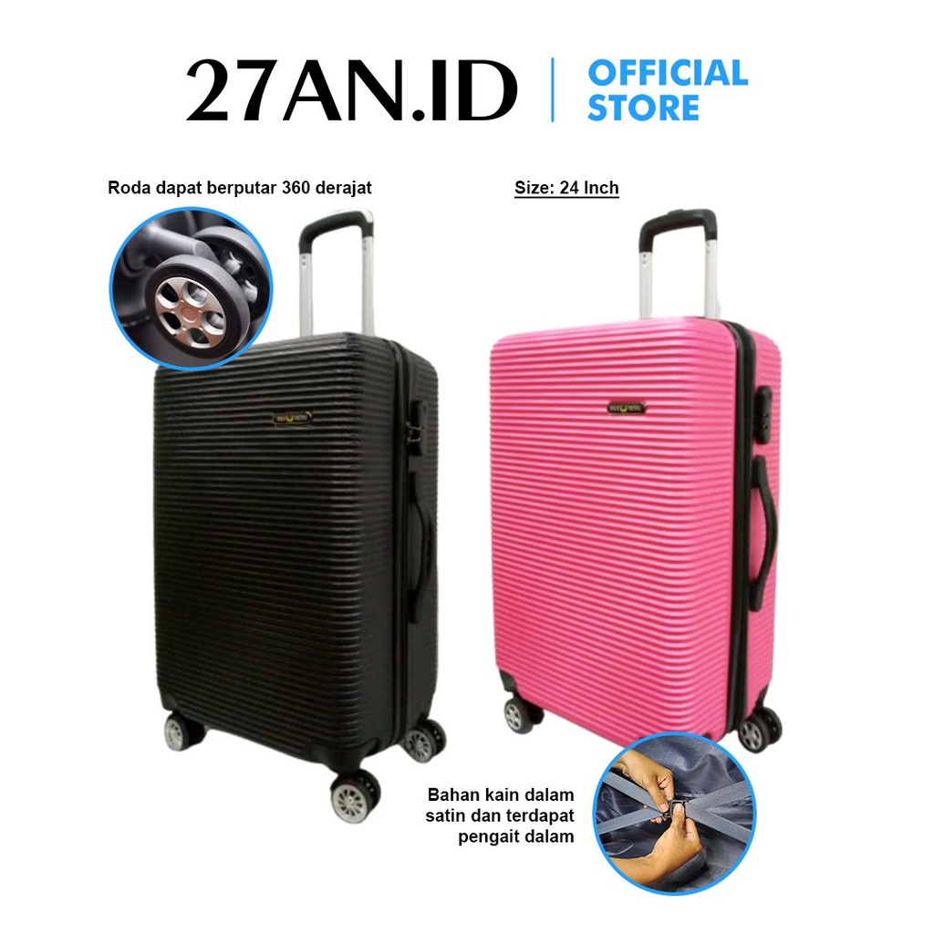 Jual Koper Fiber Travel 24 Inch 4 Roda berputar 360 dejarat | Shopee ...